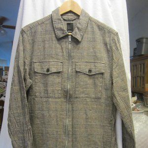 H&M PLAID JACKET SHIRT-ZIP FRONT W/POCKETS PLAID